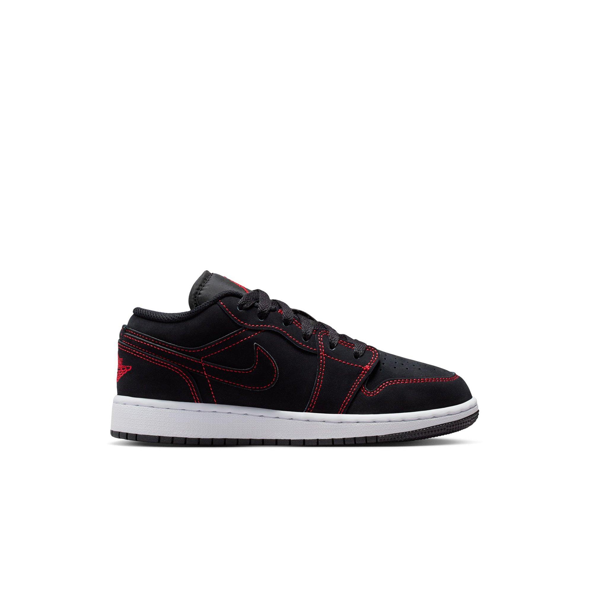 Jordan 1 Low "Black/University Red/White" Preschool Boys' Shoe - BLACK/RED/BLUE